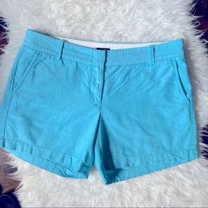 J.Crew City Fit aqua blue cotton oxford-cloth shorts Size 8